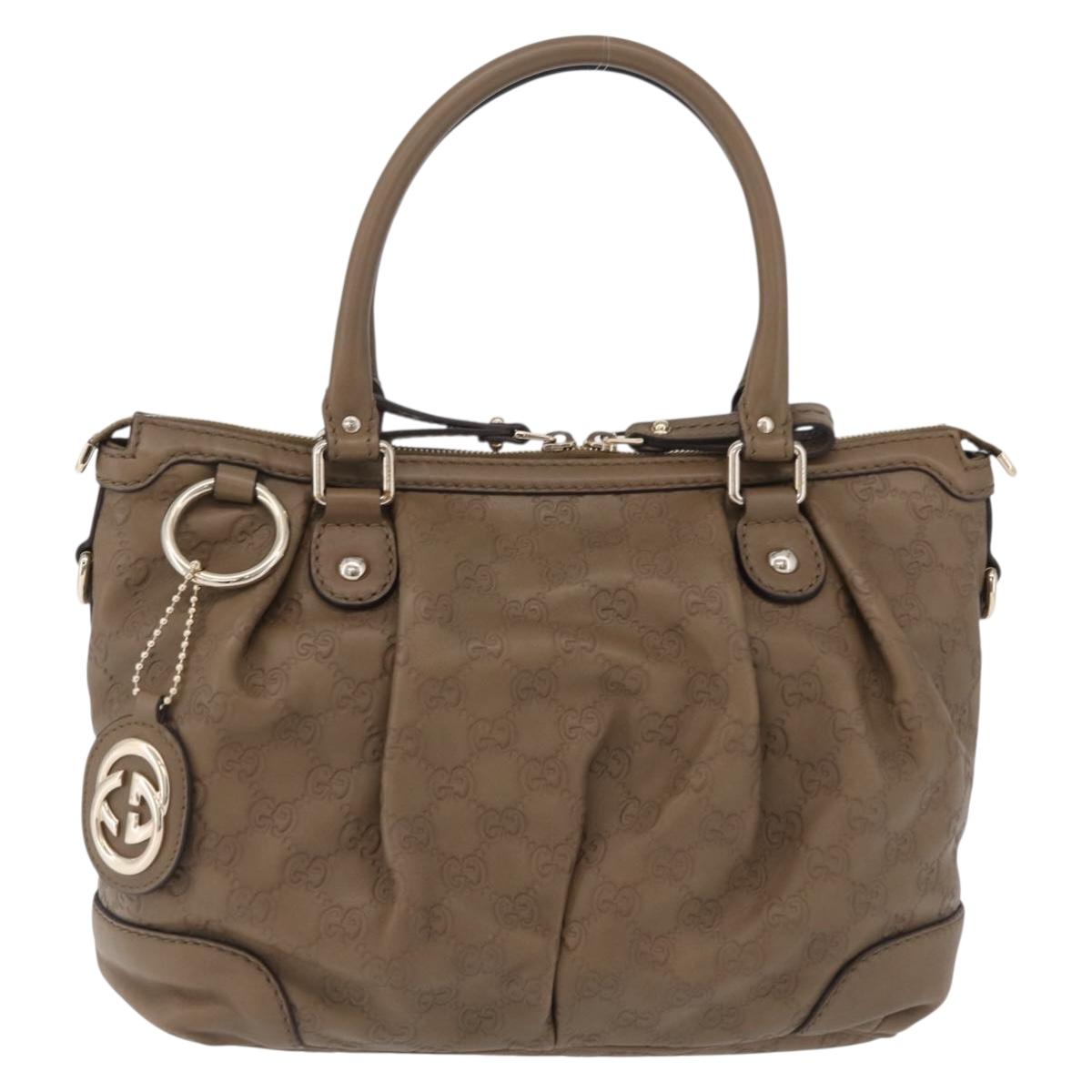 GUCCI GuccissimaGG Sukey Hand Bag Leather Brown Gold Tone 247902 Auth 209691A