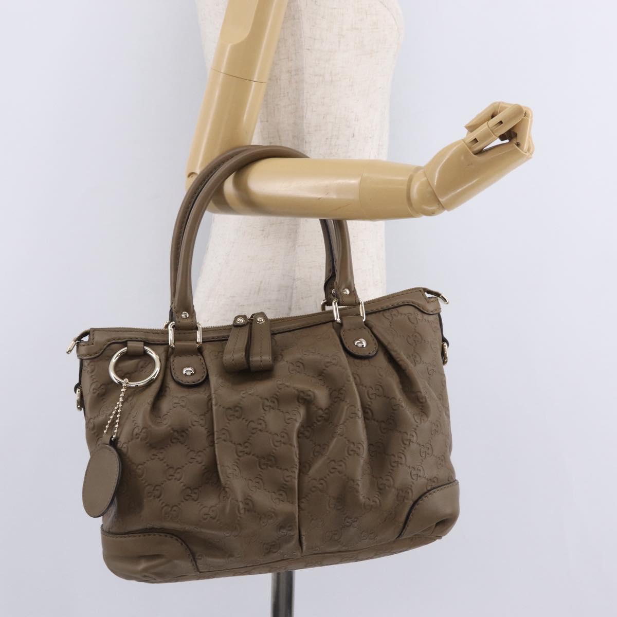 GUCCI GuccissimaGG Sukey Hand Bag Leather Brown Gold Tone 247902 Auth 209691A