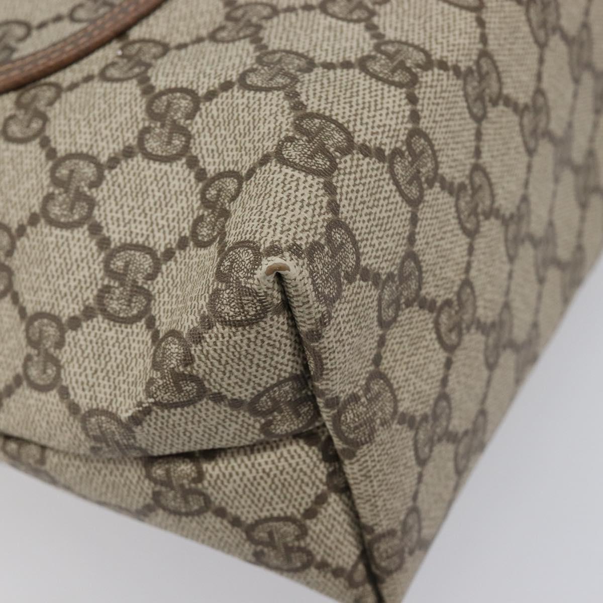 GUCCI GG Supreme Web Sherry Line Tote Bag PVC Beige Gold 39 02 003 Auth 209692A