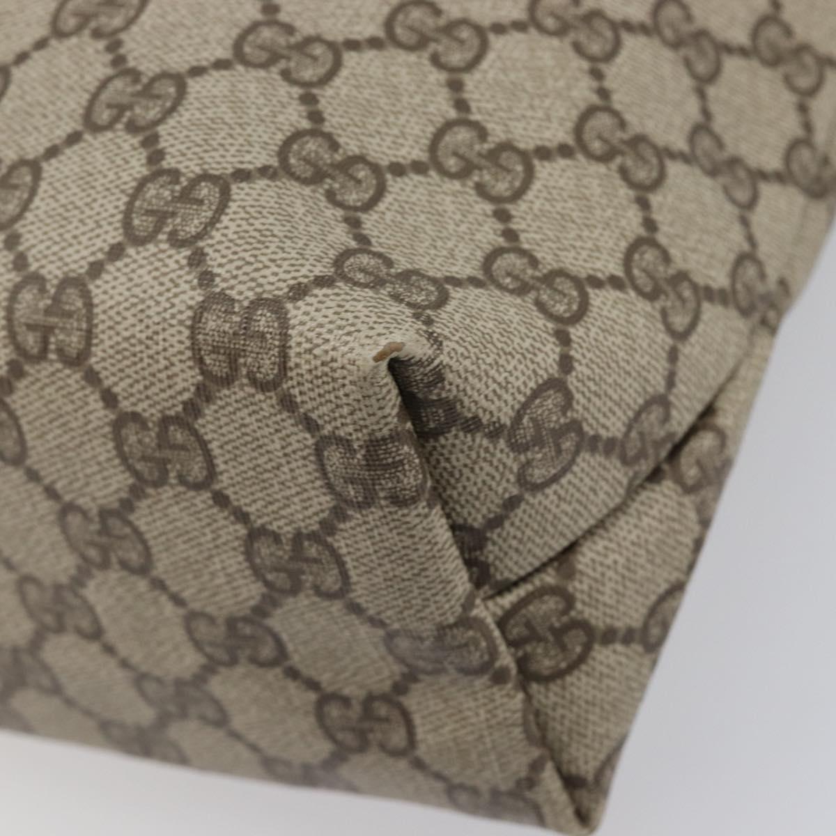 GUCCI GG Supreme Web Sherry Line Tote Bag PVC Beige Gold 39 02 003 Auth 209692A