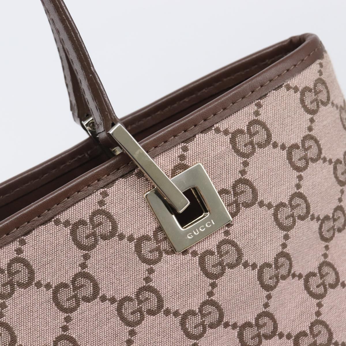 GUCCI GG Canvas Tote Bag Pink Gold Tone 002 1099 Auth 209694