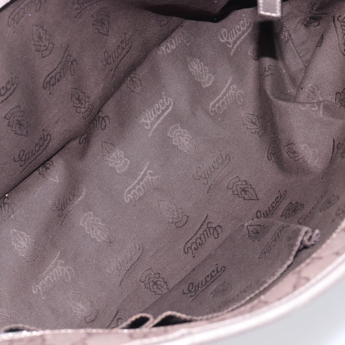 GUCCI GG Implementation Tote Bag PVC Leather Silver 211138 Auth 209695