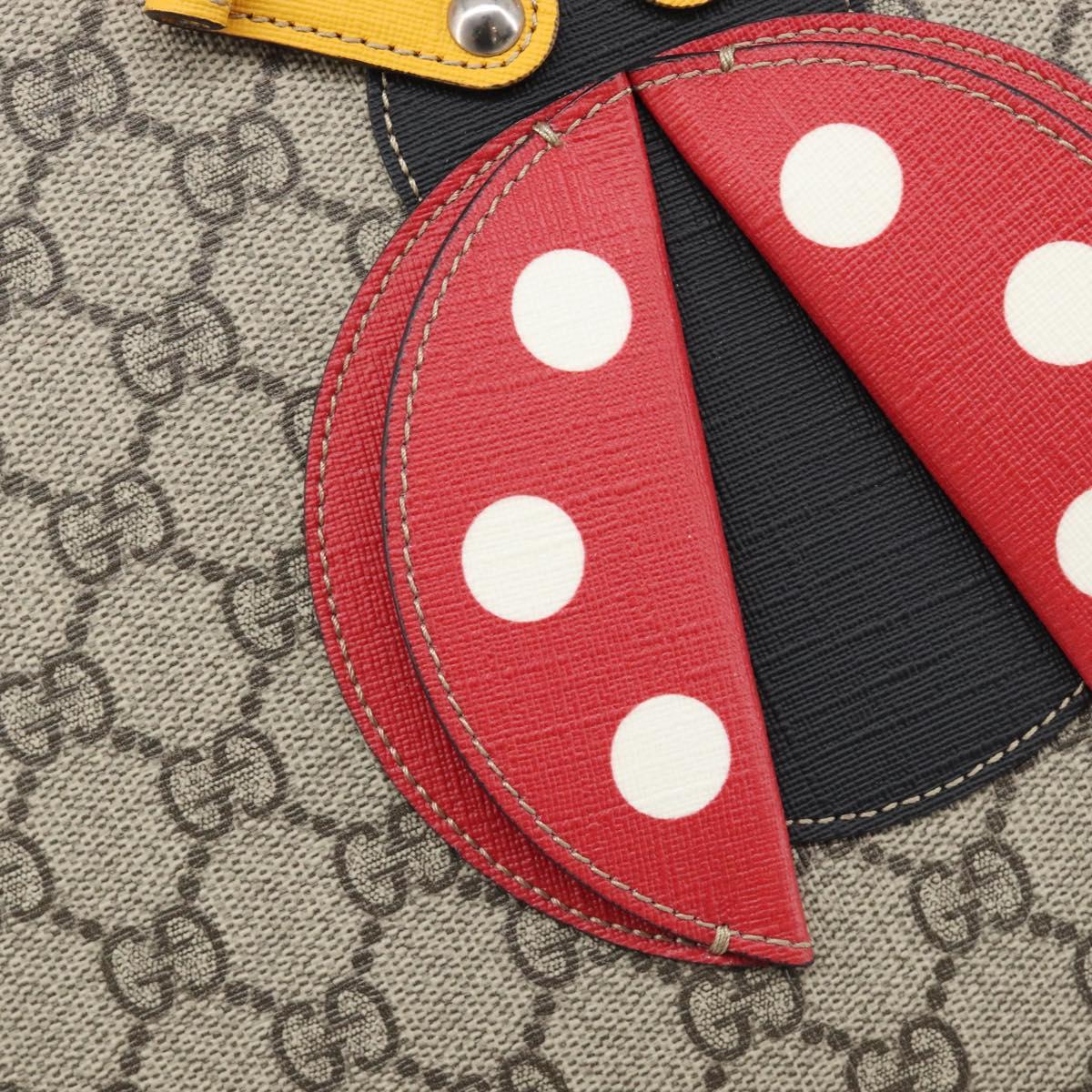 GUCCI GG Supreme Childrens Hand Bag PVC Beige Red 664083 Auth 209696M