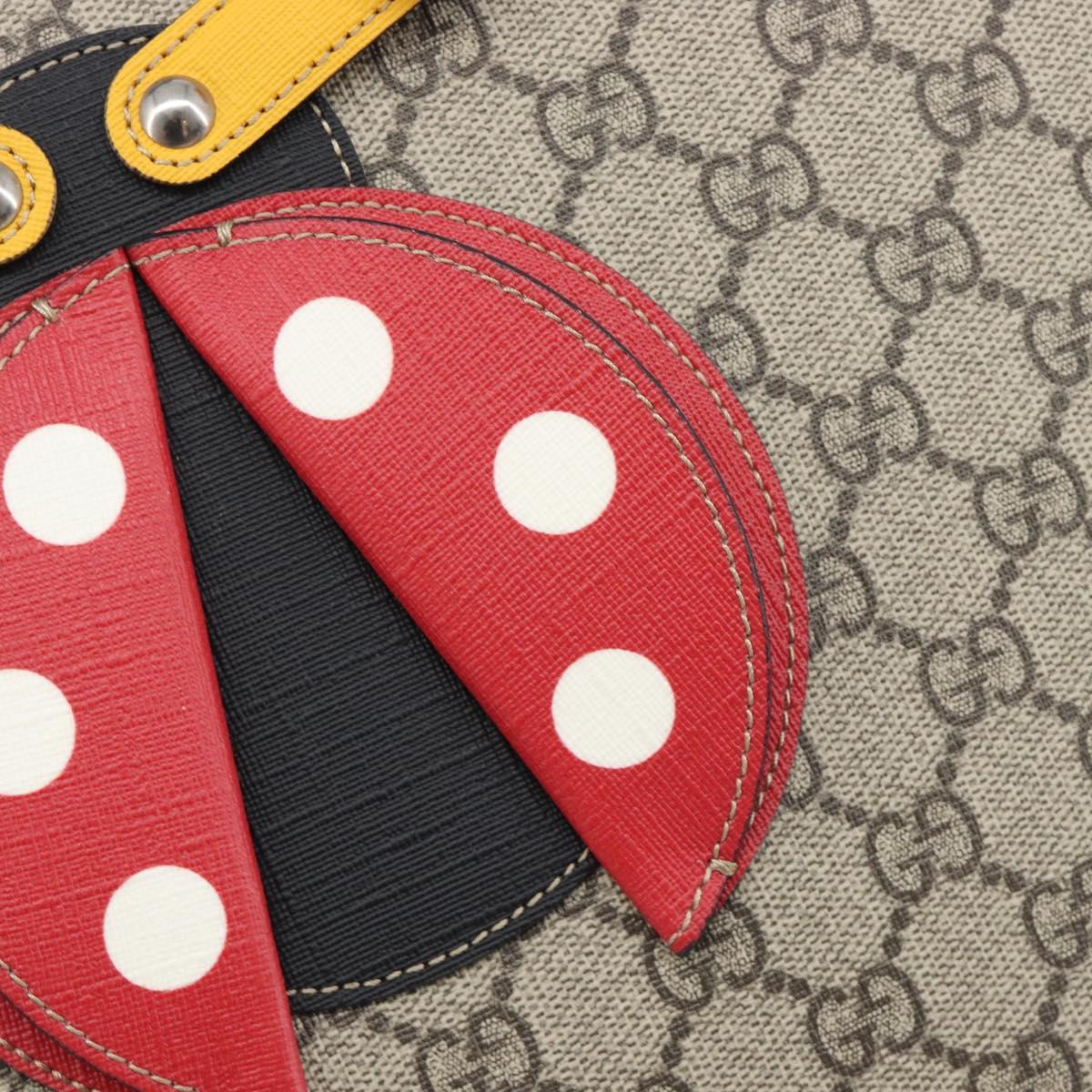 GUCCI GG Supreme Childrens Hand Bag PVC Beige Red 664083 Auth 209696M