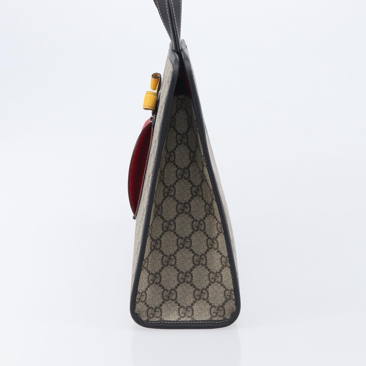 GUCCI GG Supreme Childrens Hand Bag PVC Beige Red 664083 Auth 209696M