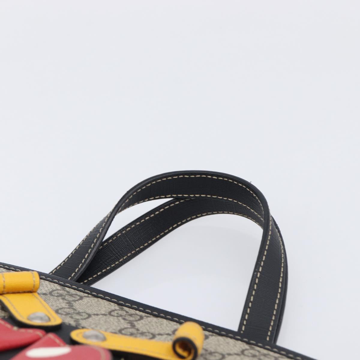 GUCCI GG Supreme Childrens Hand Bag PVC Beige Red 664083 Auth 209696M