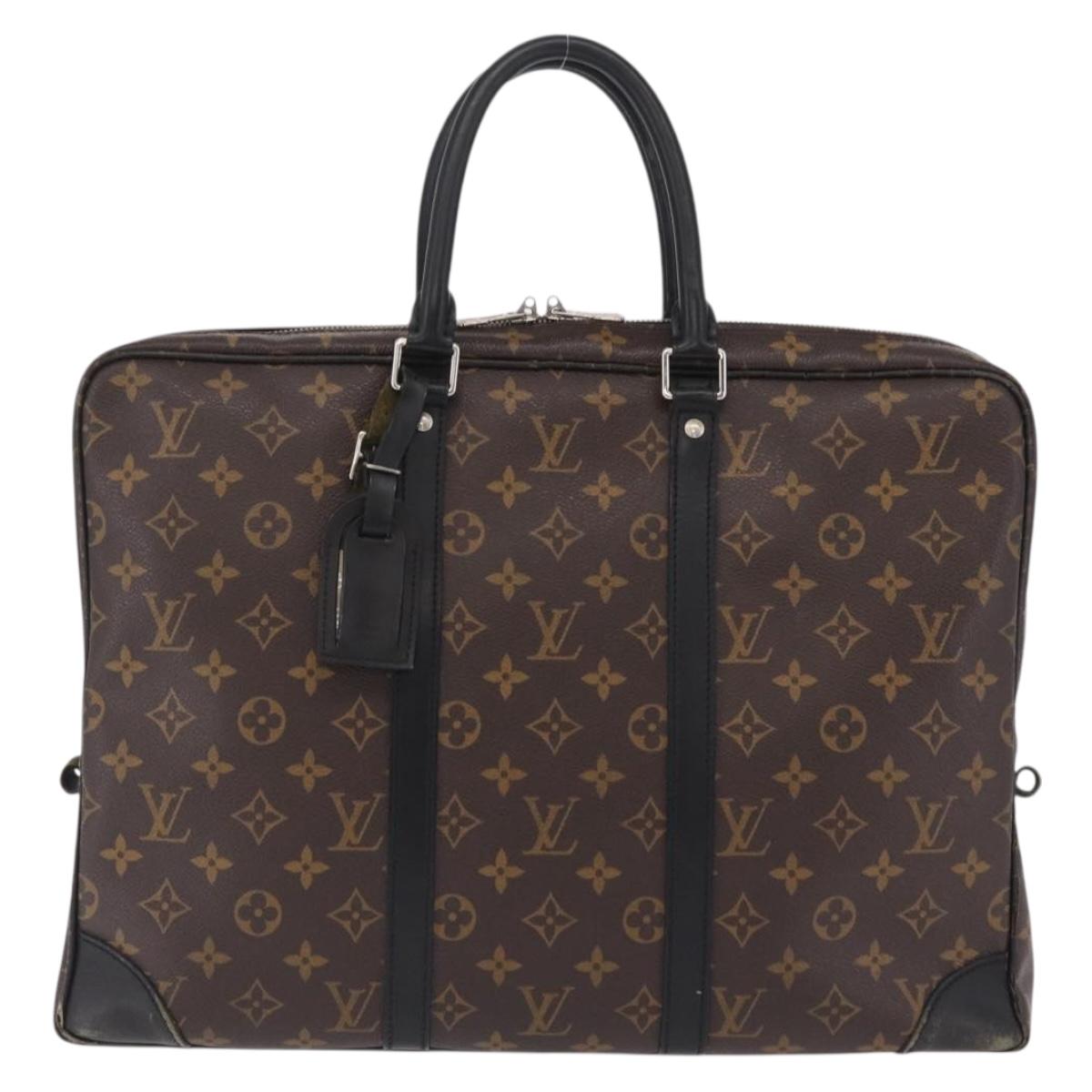 LOUIS VUITTON Monogram Macassar Porte Documents Voyage Bag M52005 LV Auth 209702