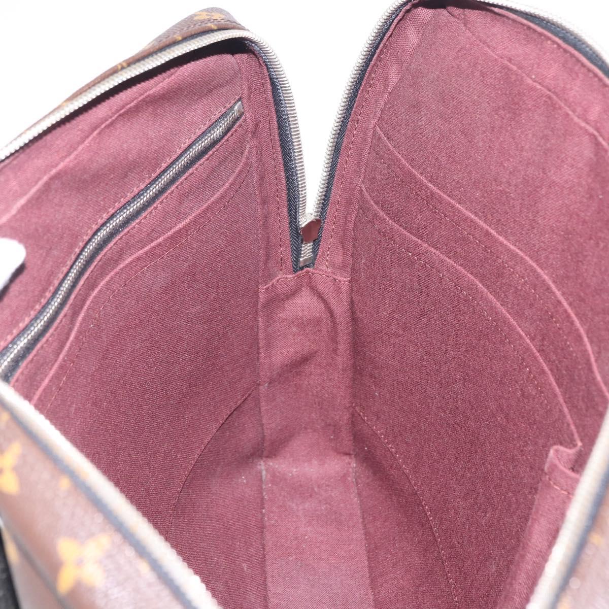 LOUIS VUITTON Monogram Macassar Porte Documents Voyage Bag M52005 LV Auth 209702