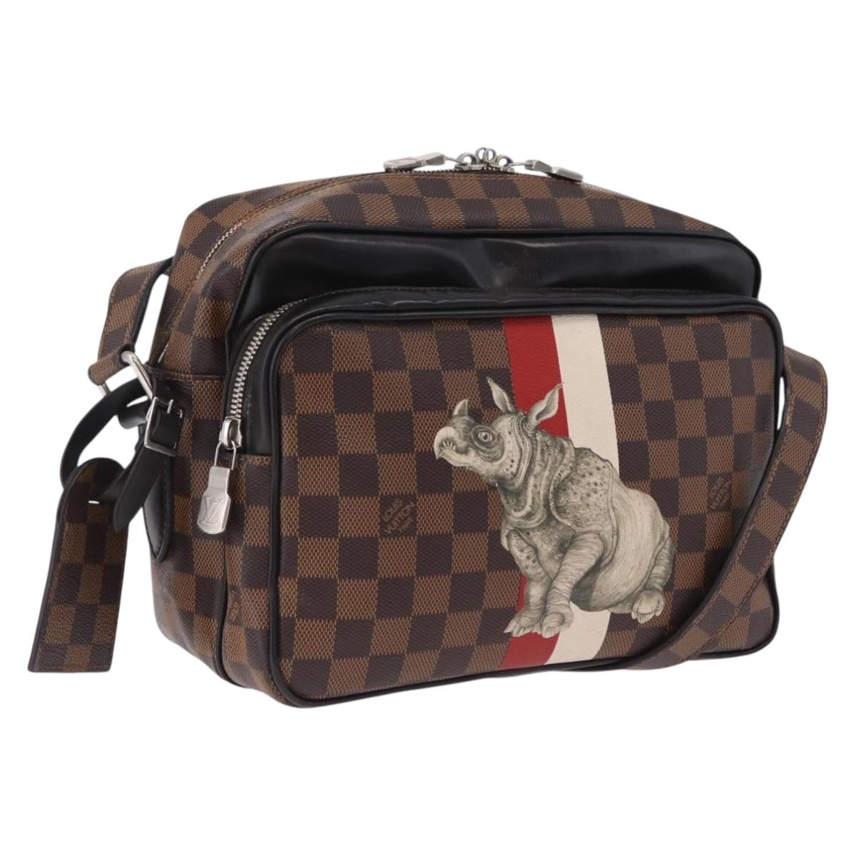 LOUIS VUITTON Damier Ebene Chapman Brothers Nile PM Bag N42704 LV Auth 209703A