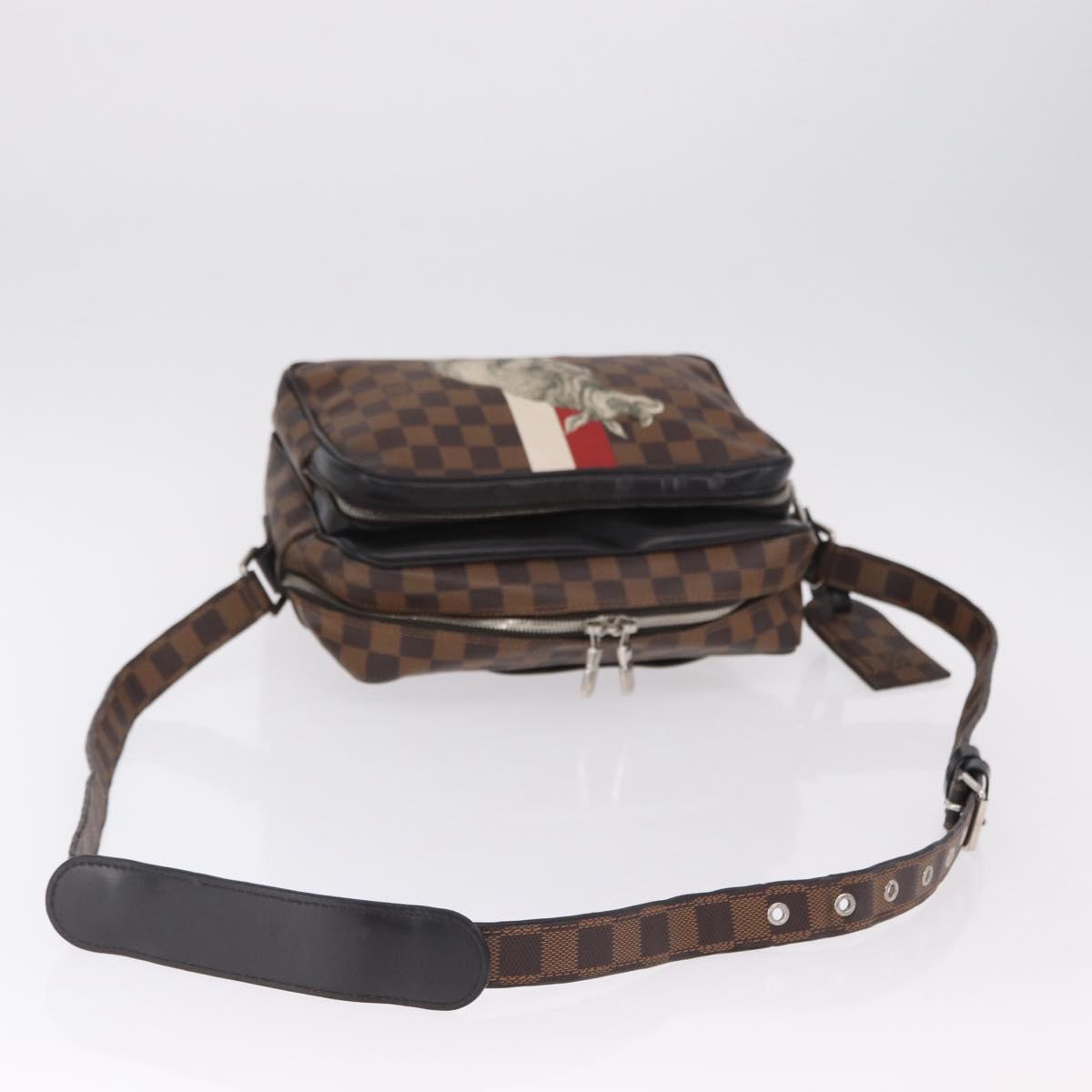 LOUIS VUITTON Damier Ebene Chapman Brothers Nile PM Bag N42704 LV Auth 209703A