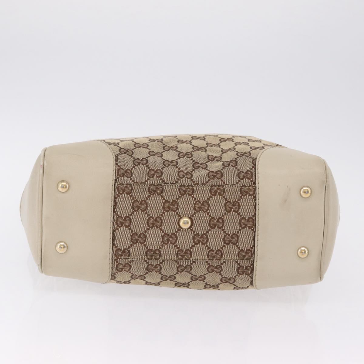 GUCCI GG Canvas Web Sherry Line Princi Tote Bag Beige Gold 257062 Auth 209706A
