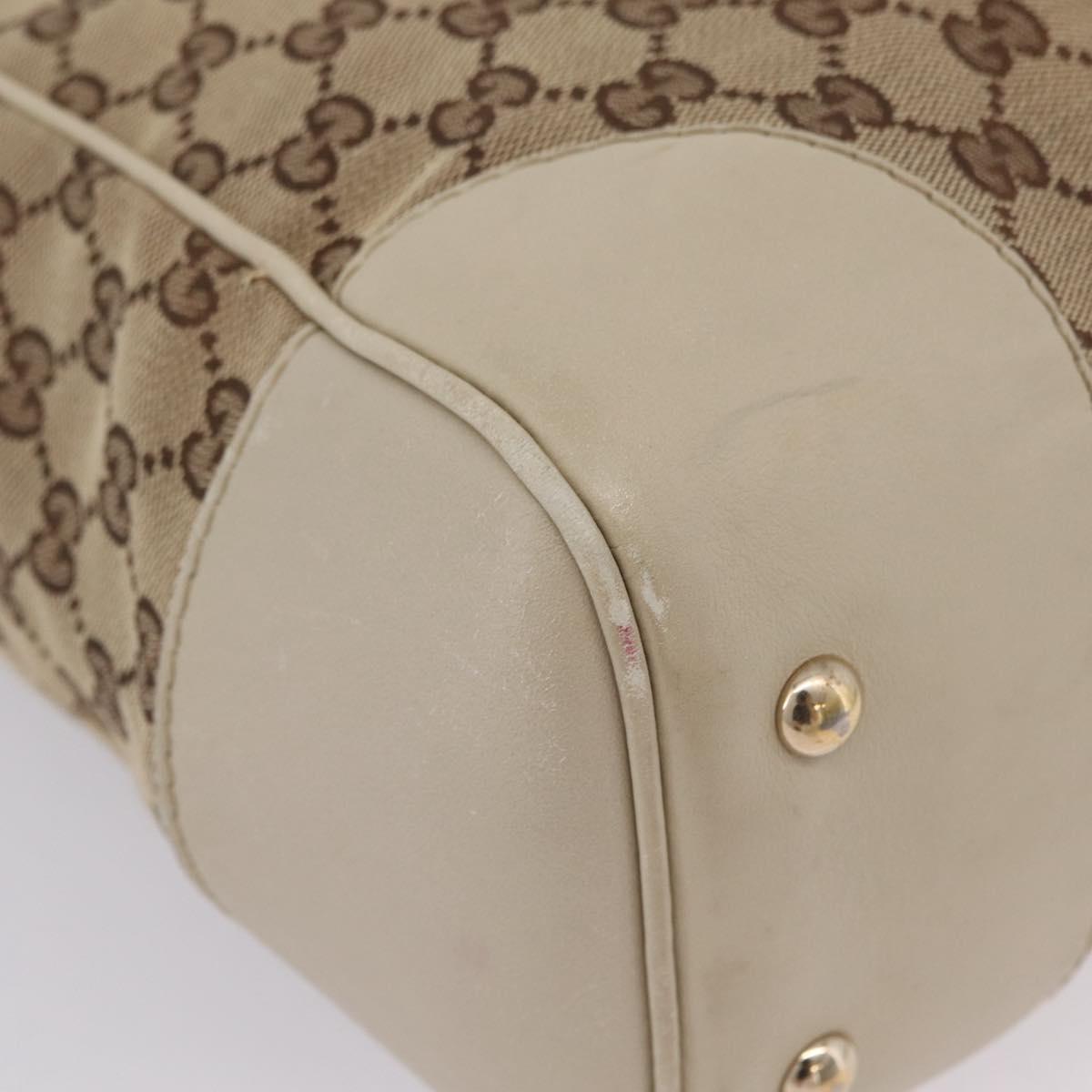 GUCCI GG Canvas Web Sherry Line Princi Tote Bag Beige Gold 257062 Auth 209706A