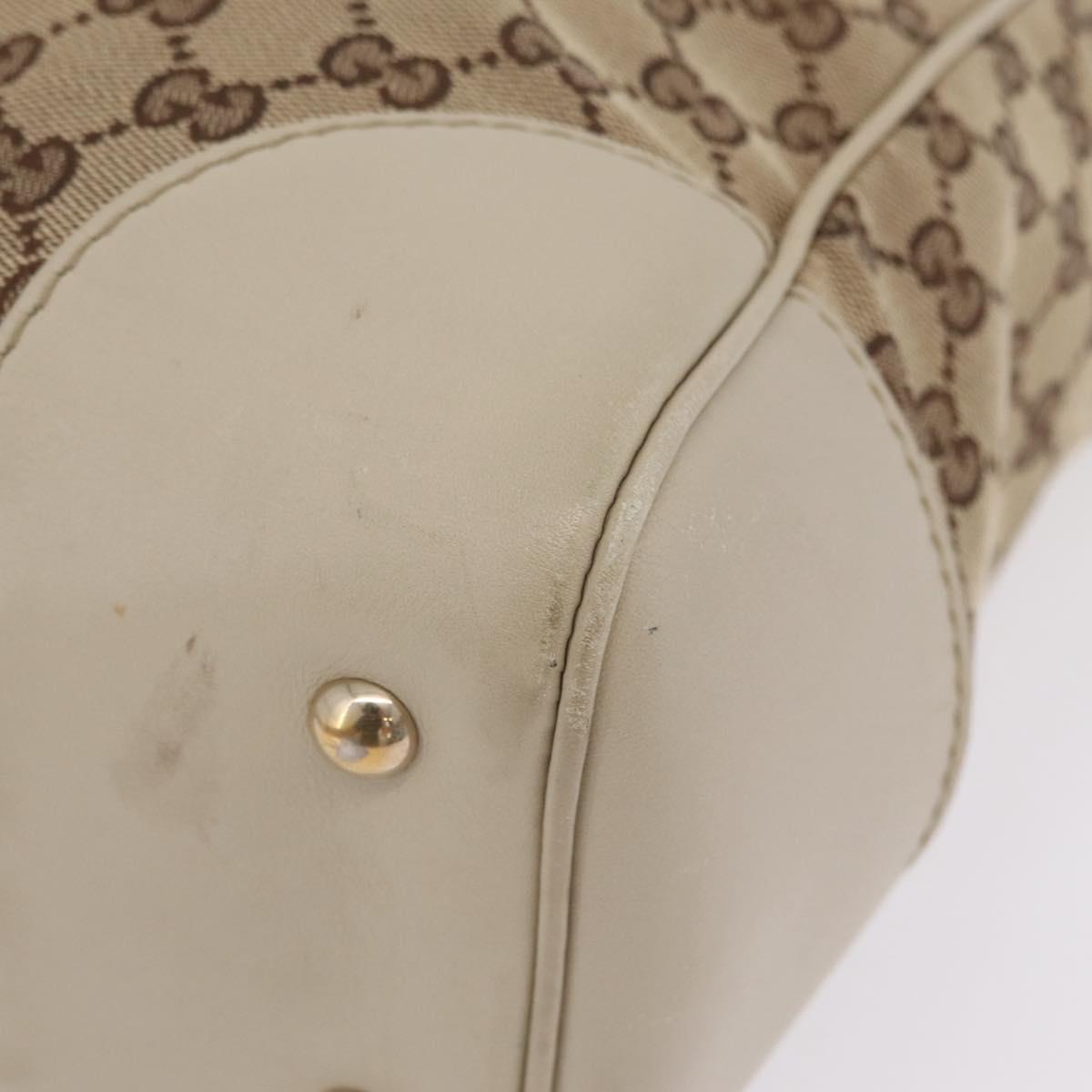 GUCCI GG Canvas Web Sherry Line Princi Tote Bag Beige Gold 257062 Auth 209706A