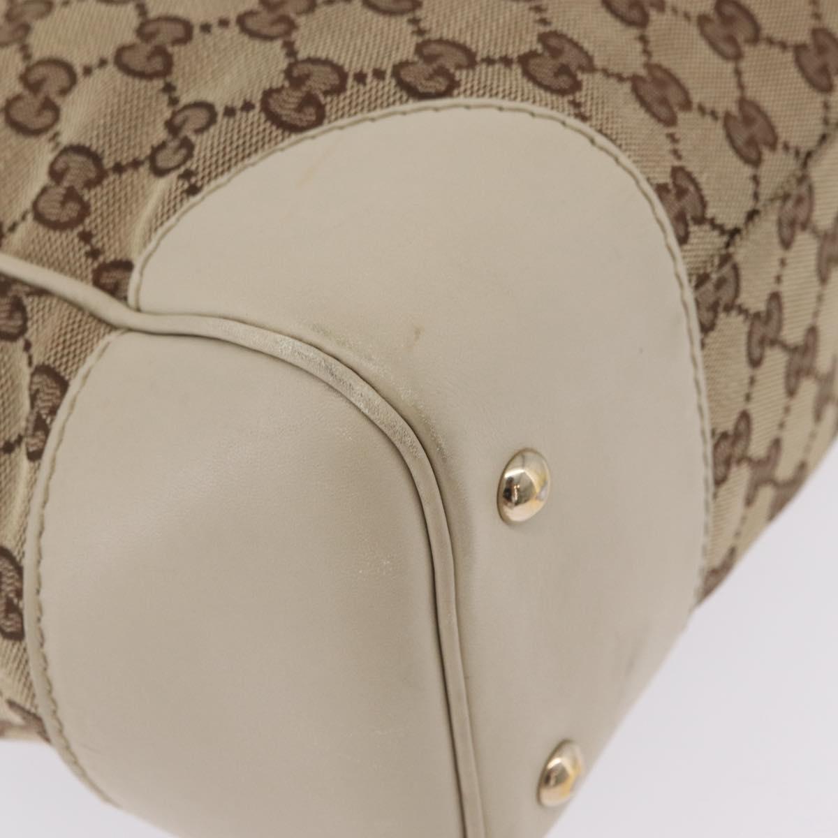 GUCCI GG Canvas Web Sherry Line Princi Tote Bag Beige Gold 257062 Auth 209706A