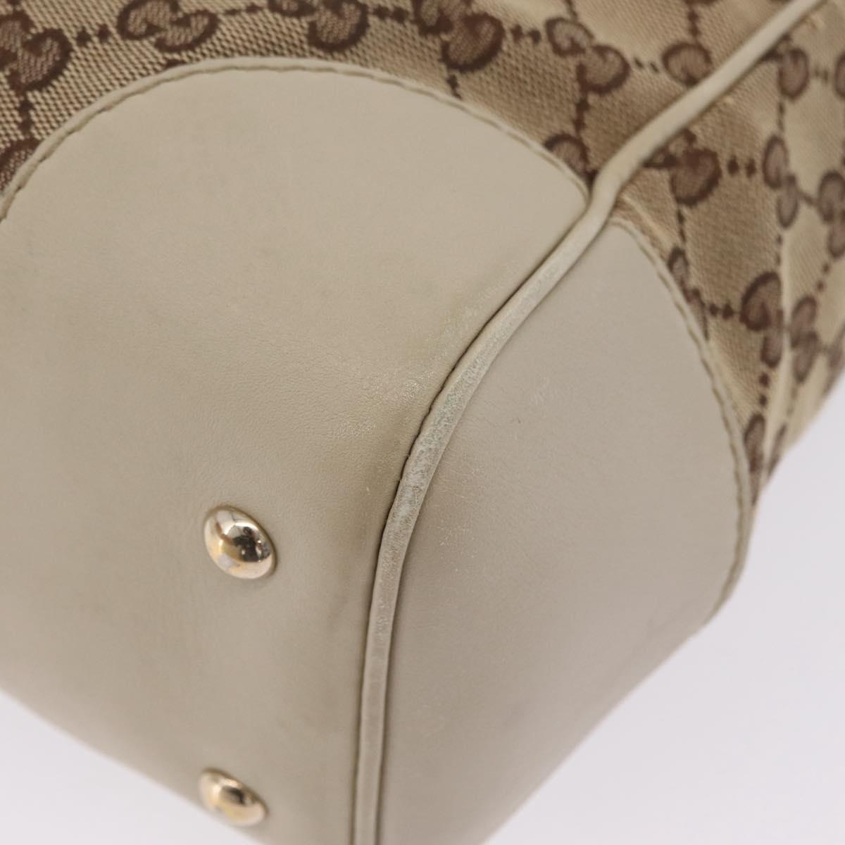 GUCCI GG Canvas Web Sherry Line Princi Tote Bag Beige Gold 257062 Auth 209706A