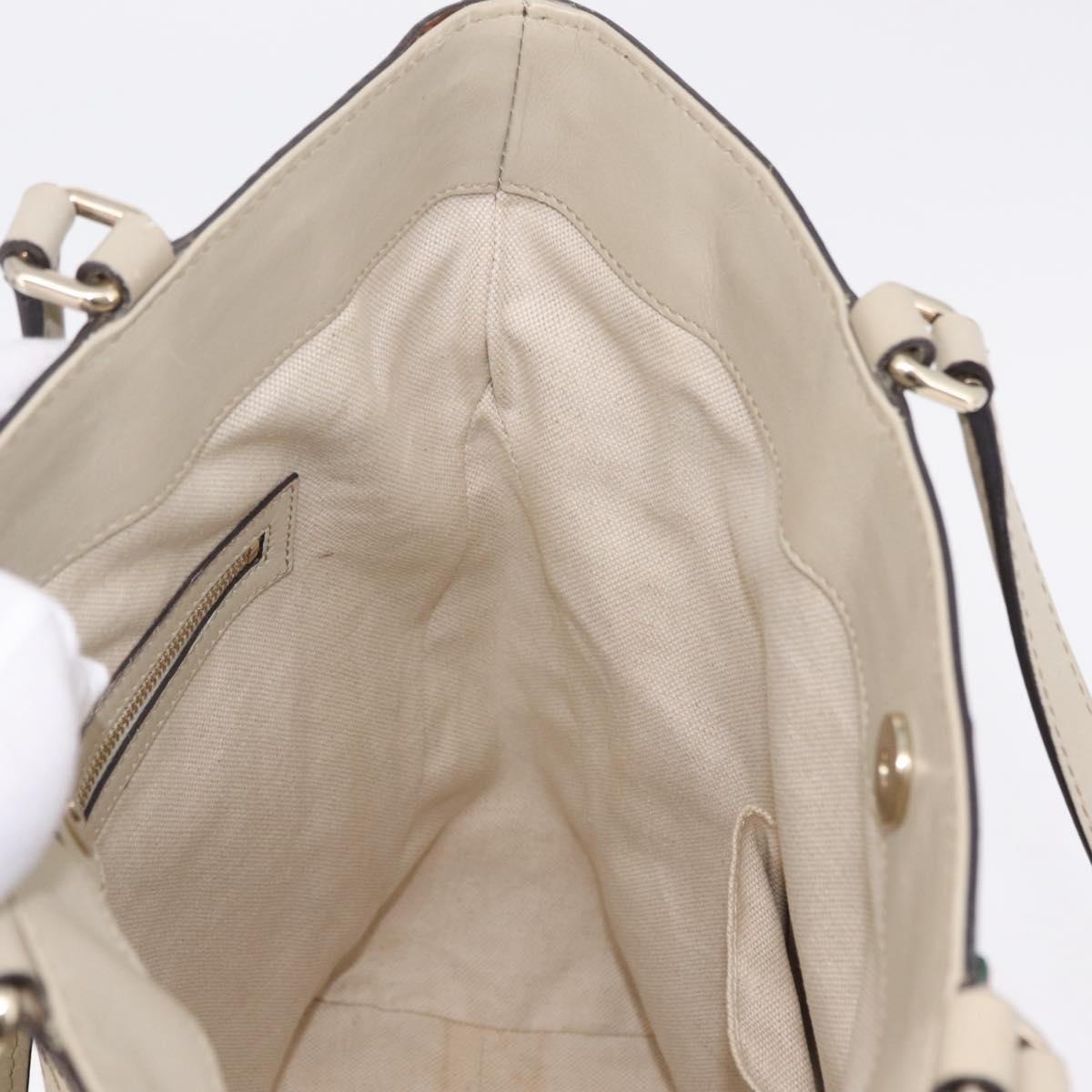 GUCCI GG Canvas Web Sherry Line Princi Tote Bag Beige Gold 257062 Auth 209706A