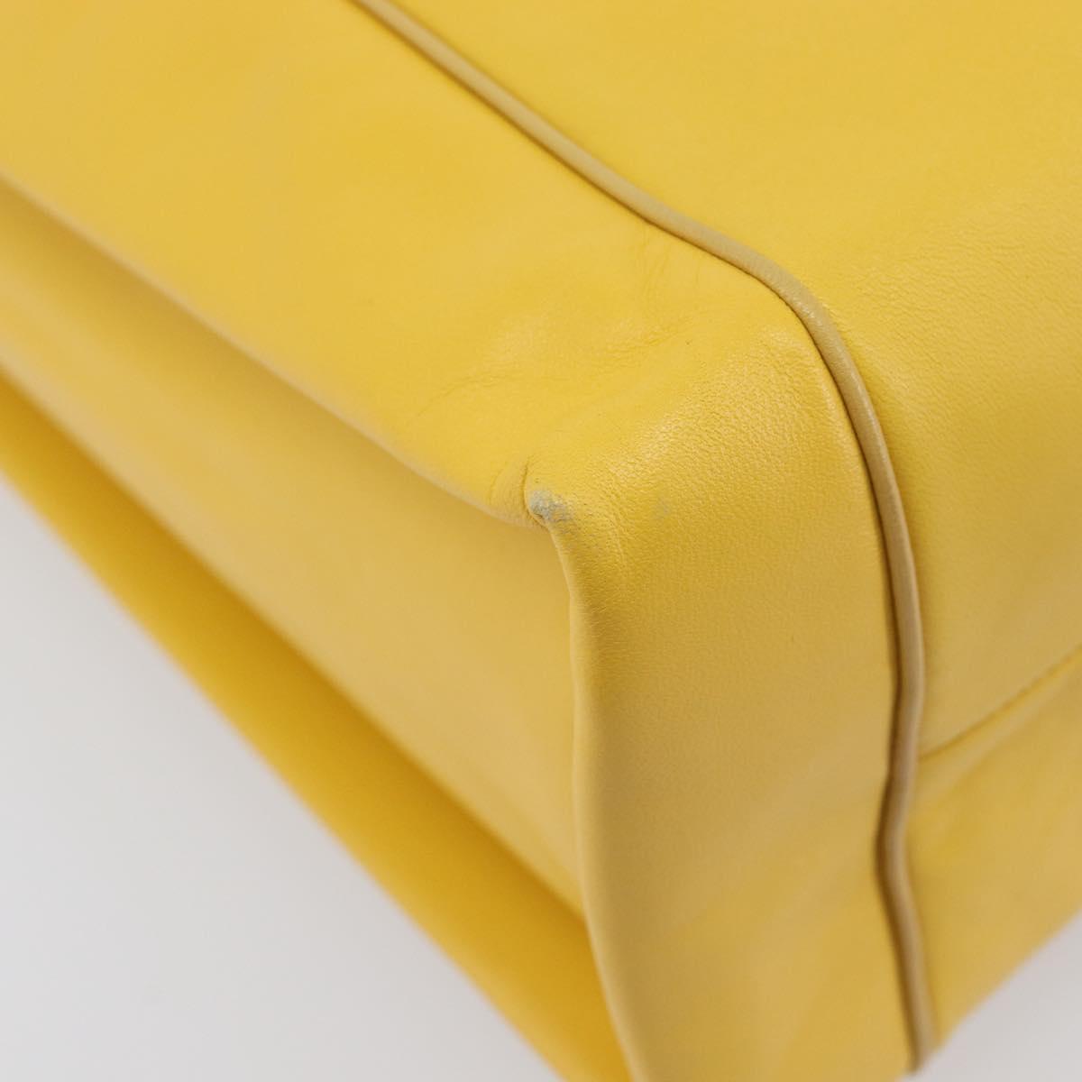 LOEWE Shoulder Bag Leather Yellow Gold Auth 209708V