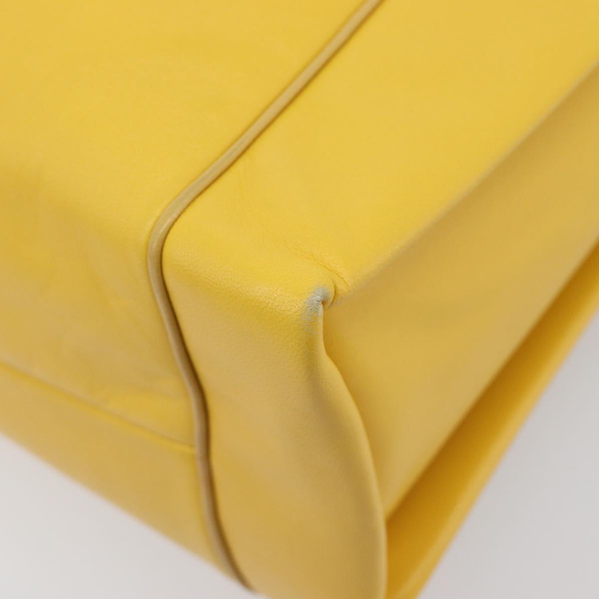 LOEWE Shoulder Bag Leather Yellow Gold Auth 209708V