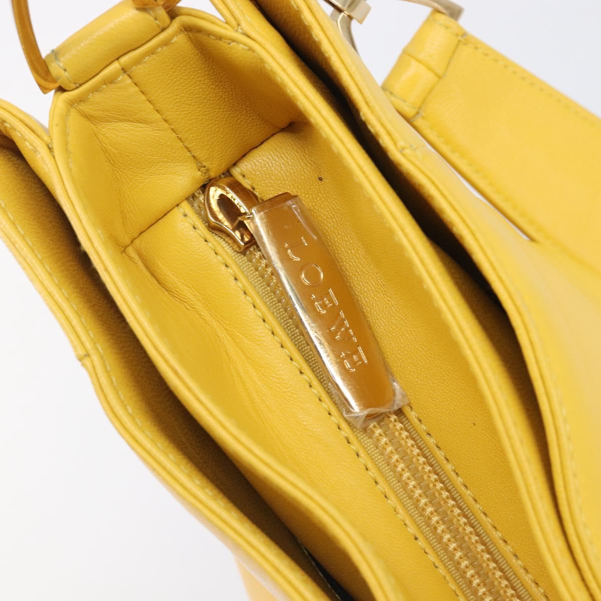 LOEWE Shoulder Bag Leather Yellow Gold Auth 209708V