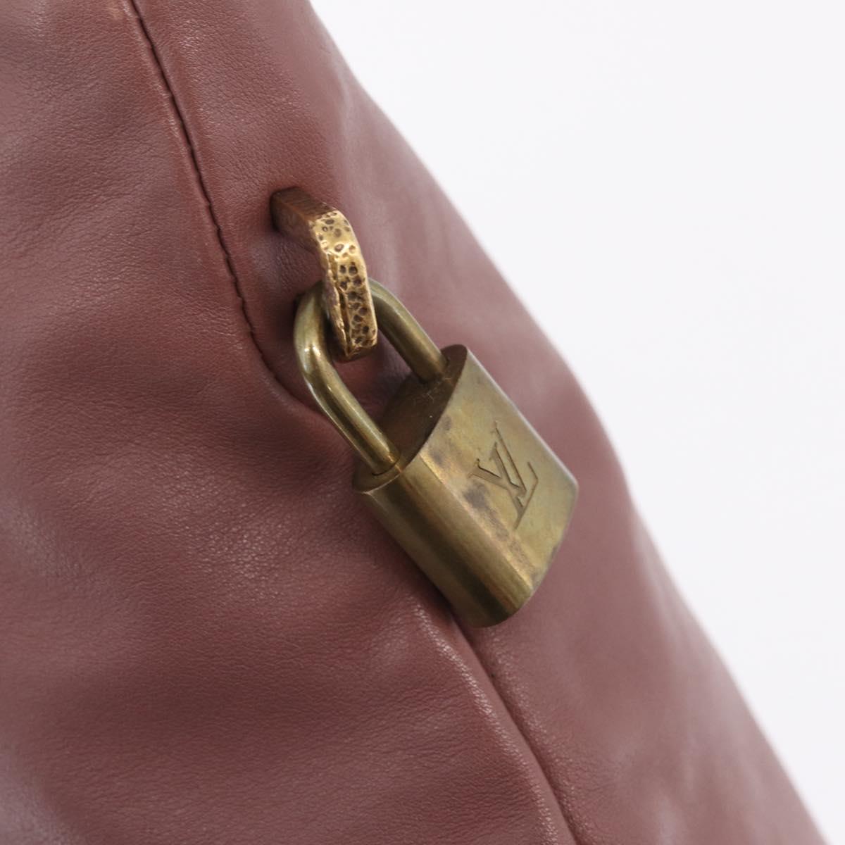 LOUIS VUITTON Lockit Chain Hand Bag Leather Rose M94358 LV Auth 209710V