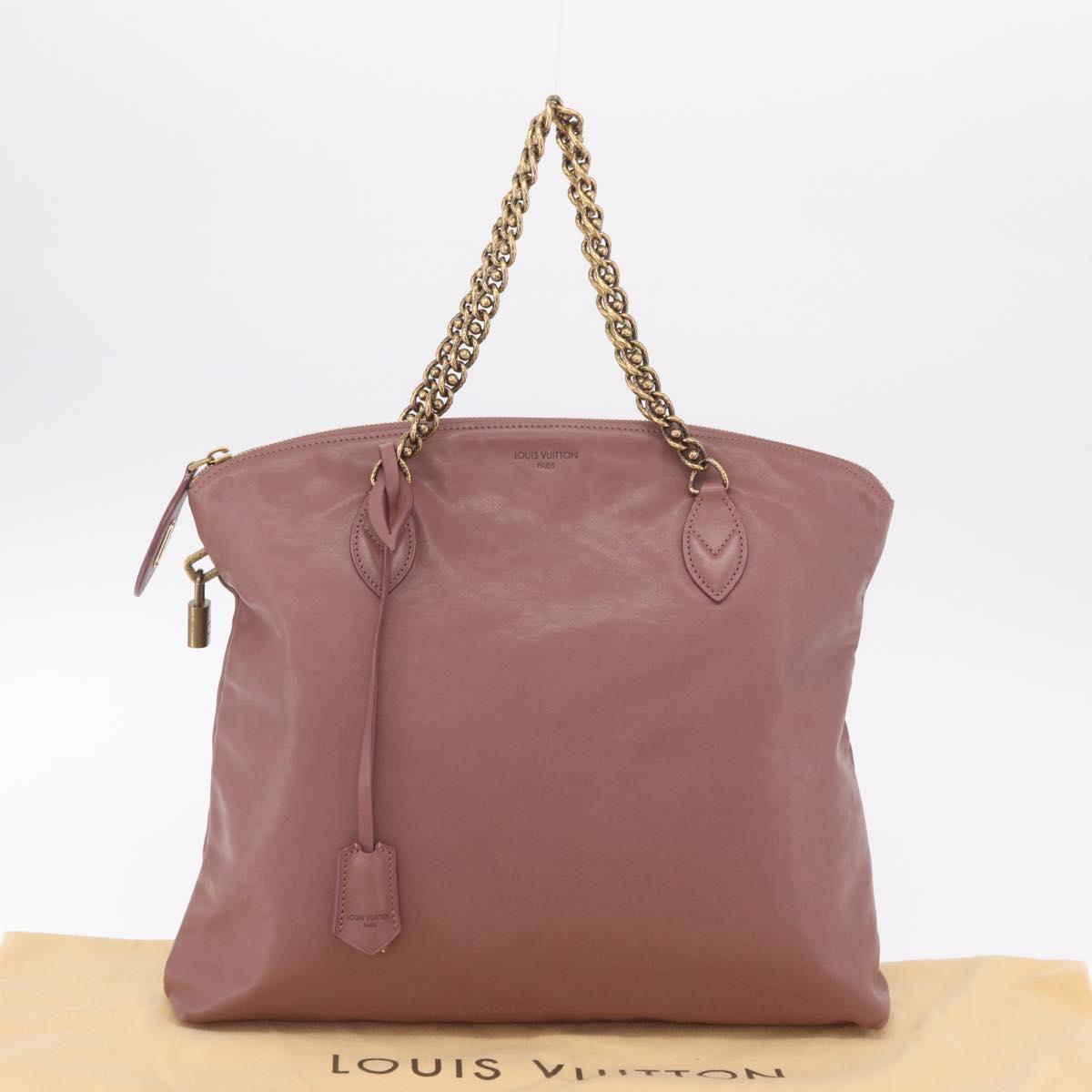 LOUIS VUITTON Lockit Chain Hand Bag Leather Rose M94358 LV Auth 209710V