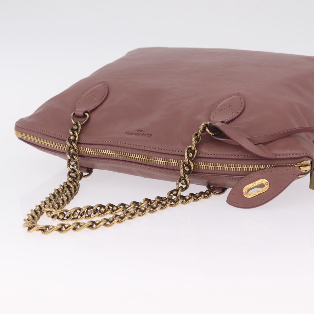 LOUIS VUITTON Lockit Chain Hand Bag Leather Rose M94358 LV Auth 209710V