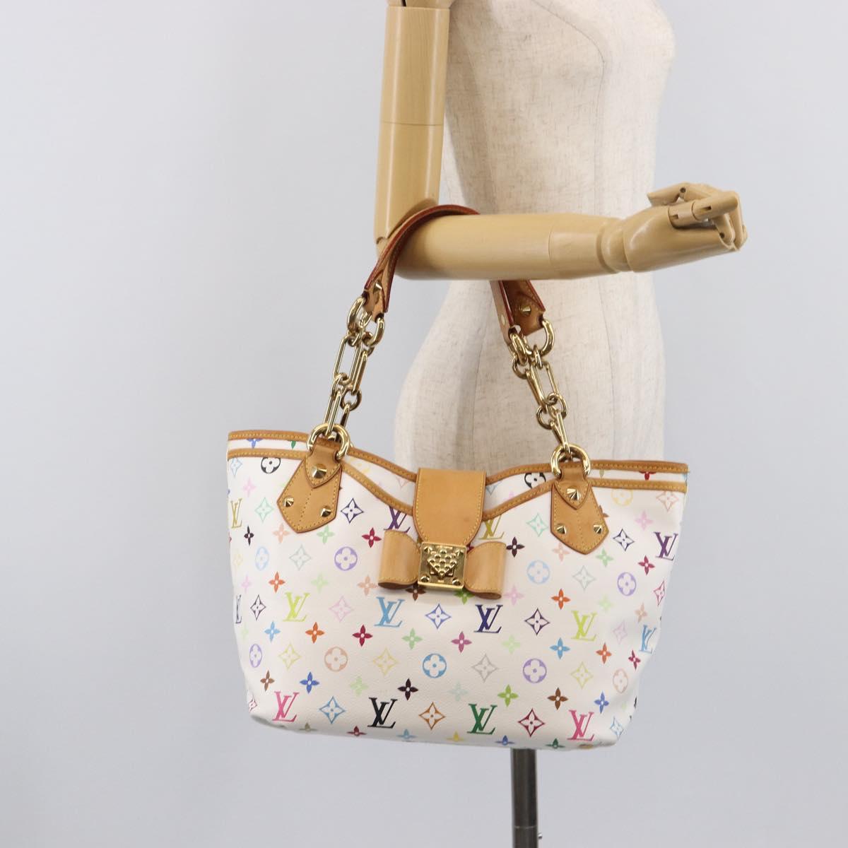 LOUIS VUITTON Monogram Multicolor Annie GM Tote Bag White M40303 LV Auth 209711V
