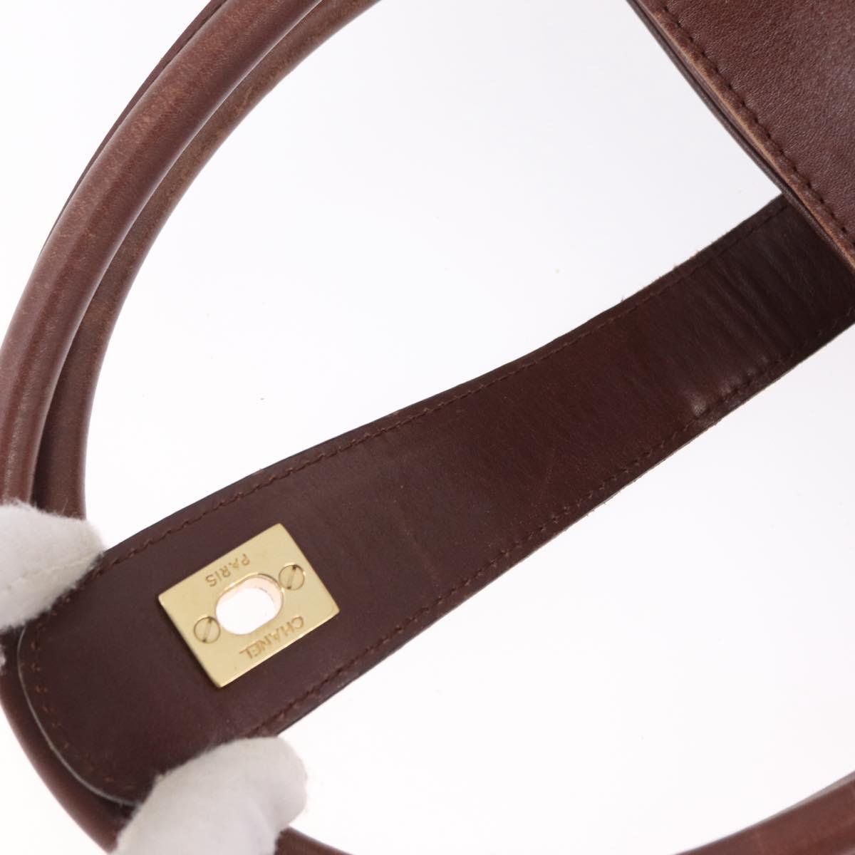 CHANEL Tote Bag Canvas Beige Gold Tone CC Auth 209717