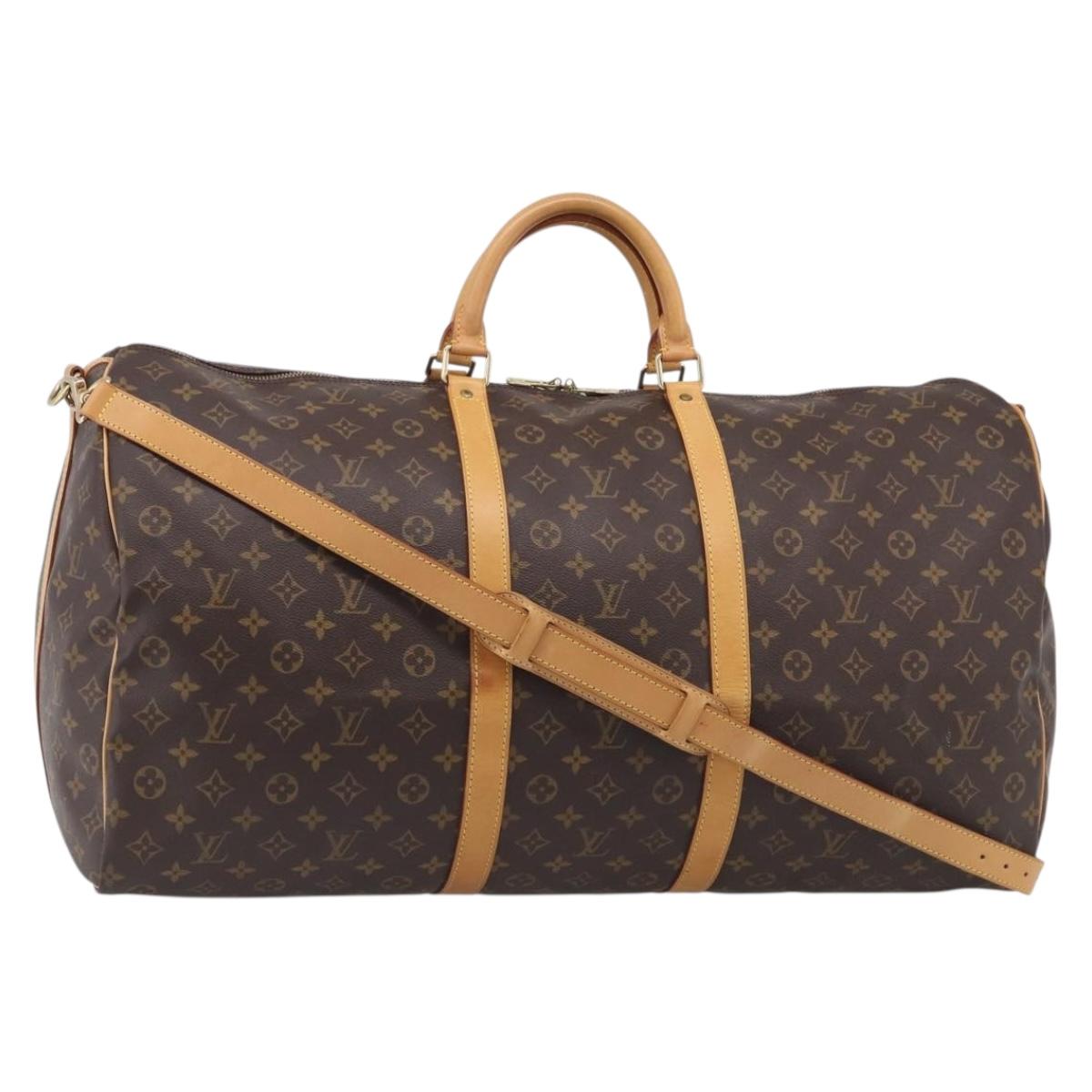 LOUIS VUITTON Monogram Keepall Bandouliere 60 Boston Bag M41412 LV Auth 209721V