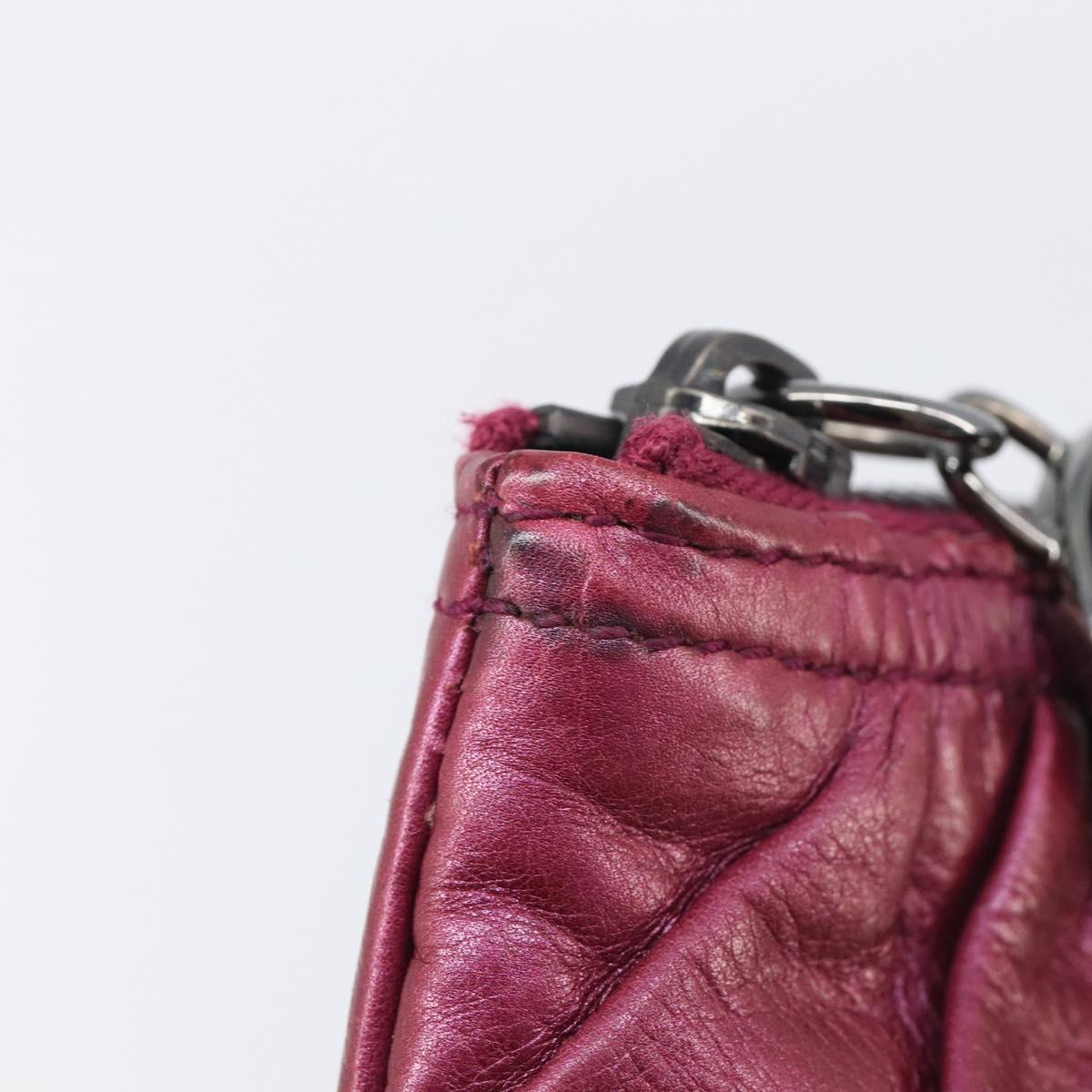 GUCCI Chain Clutch Bag Leather Pink Silver 229397 Auth 209726A