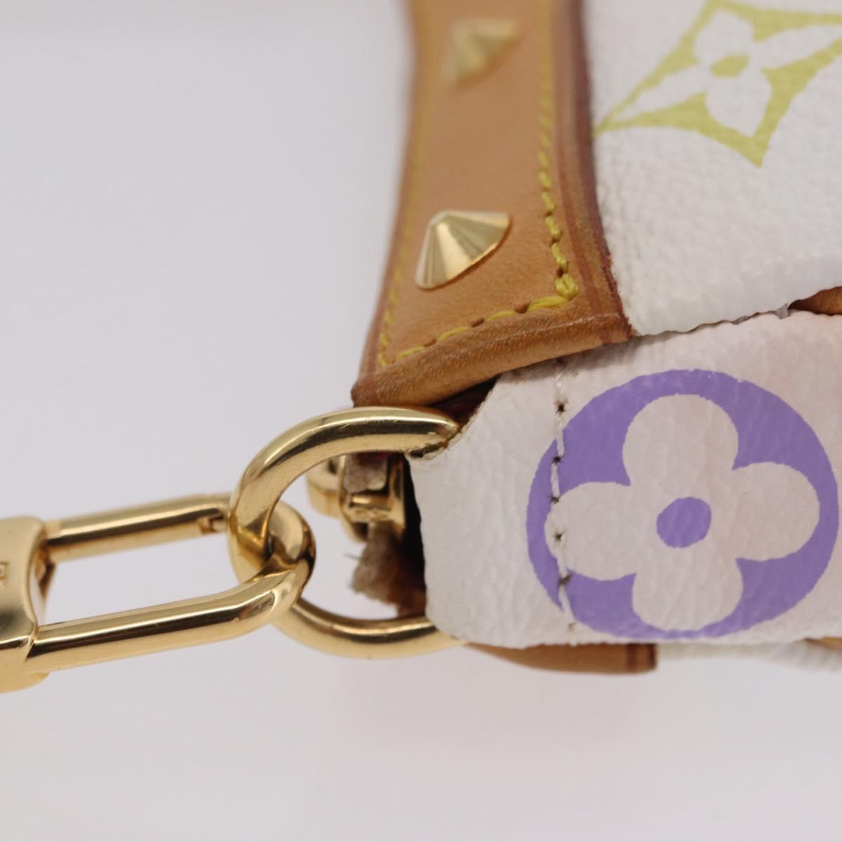 LOUIS VUITTON Multicolor Pochette Accessoires Pouch White M92649 Auth 209732SAV