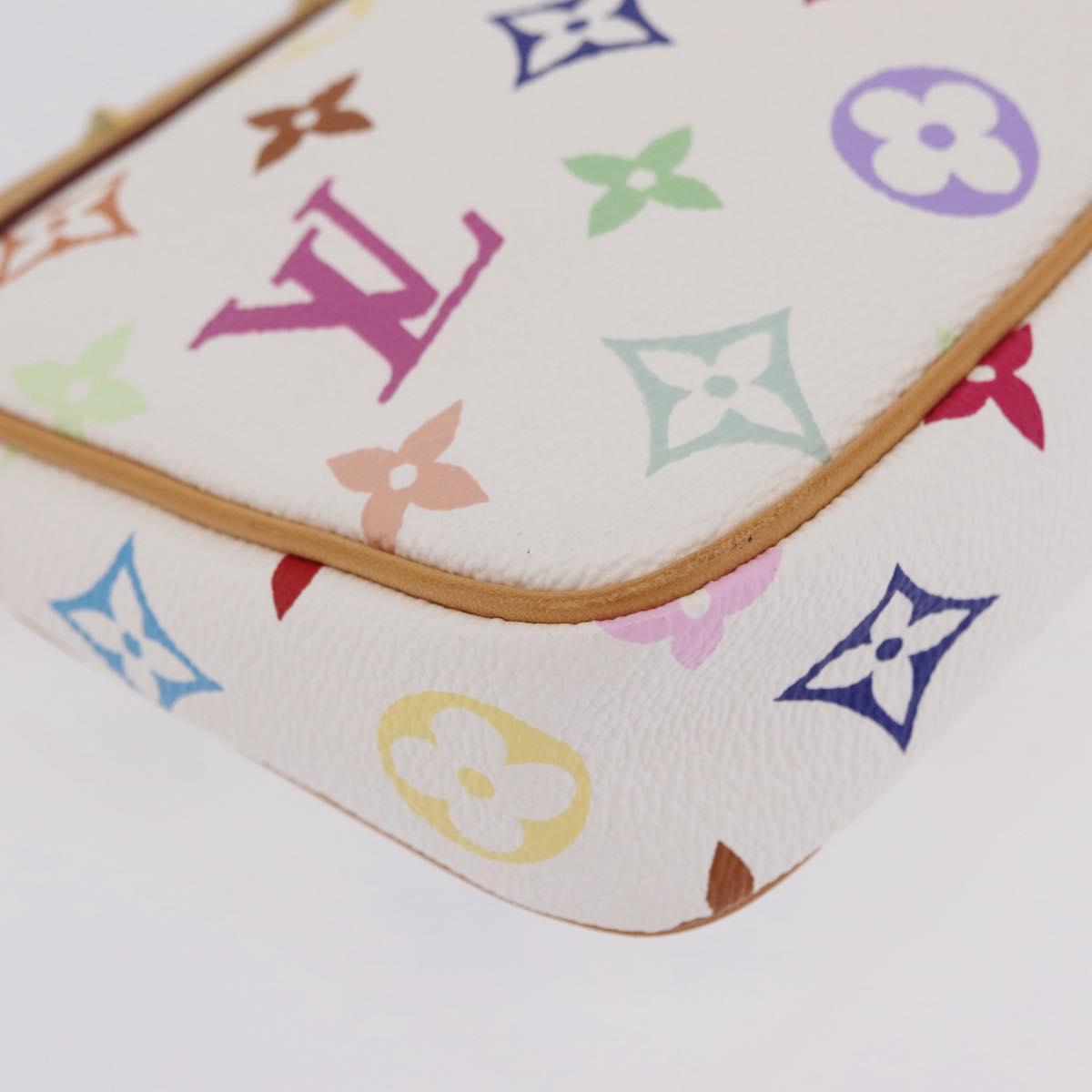 LOUIS VUITTON Multicolor Pochette Accessoires Pouch White M92649 Auth 209732SAV