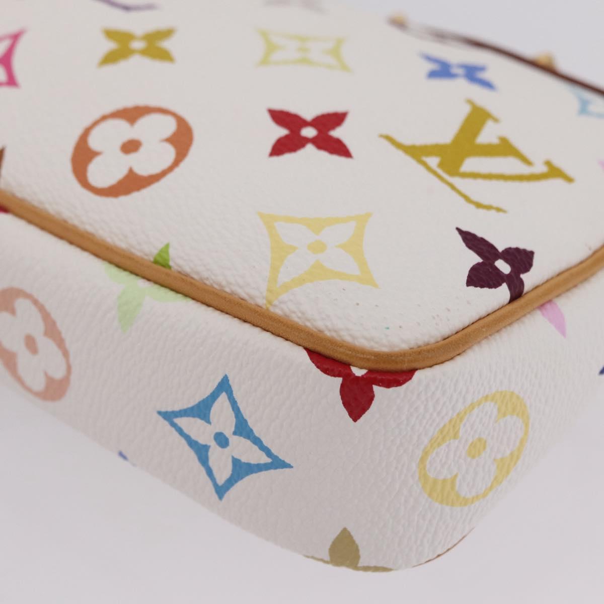LOUIS VUITTON Multicolor Pochette Accessoires Pouch White M92649 Auth 209732SAV