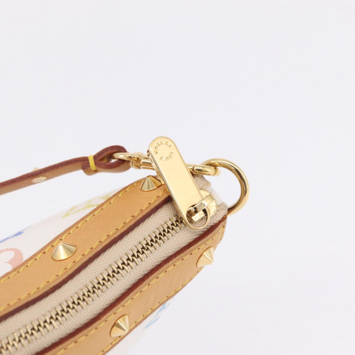 LOUIS VUITTON Multicolor Pochette Accessoires Pouch White M92649 Auth 209732SAV