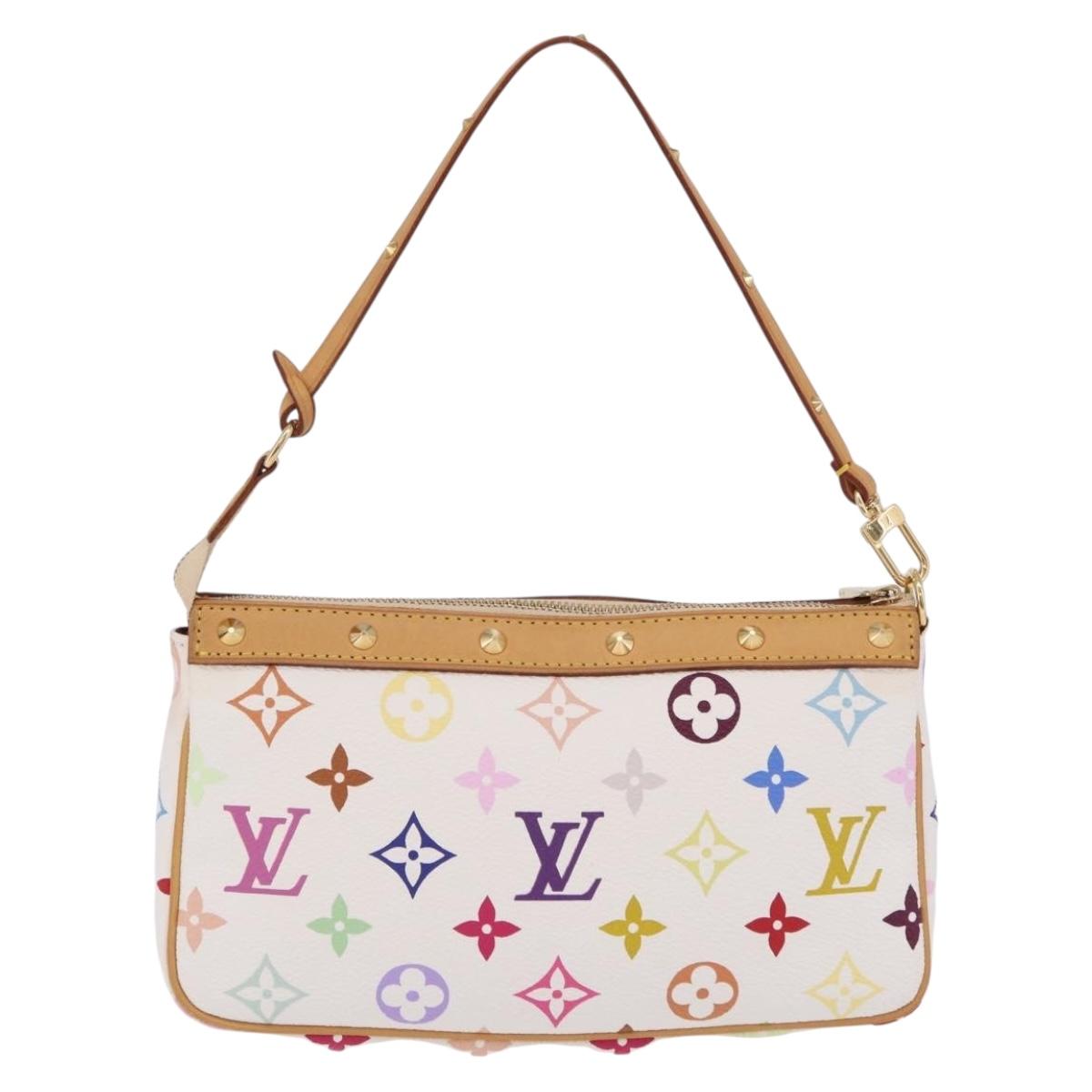 LOUIS VUITTON Multicolor Pochette Accessoires Pouch White M92649 Auth 209732SAV