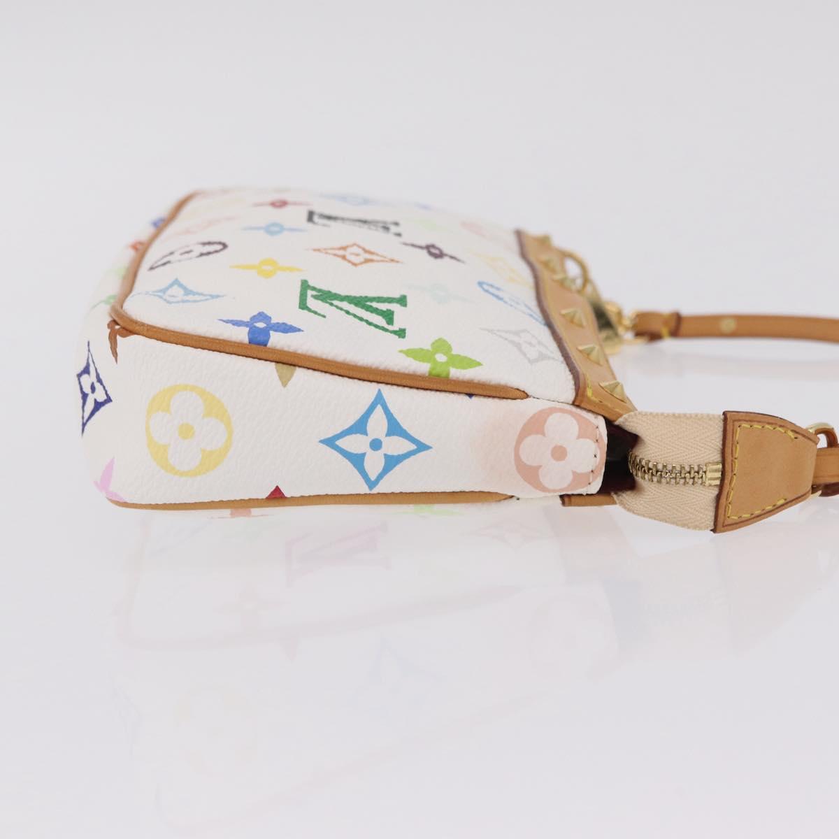 LOUIS VUITTON Multicolor Pochette Accessoires Pouch White M92649 Auth 209732SAV