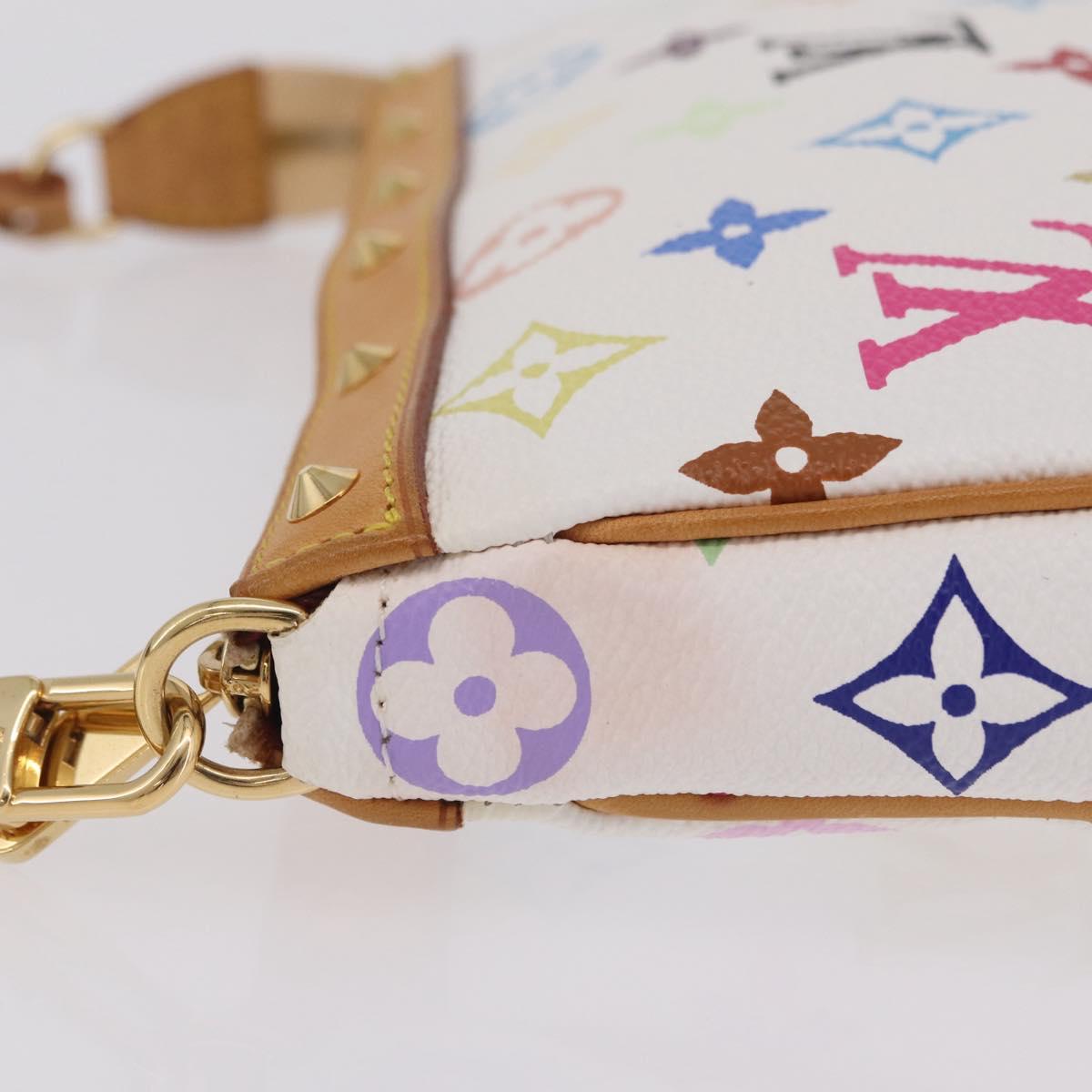 LOUIS VUITTON Multicolor Pochette Accessoires Pouch White M92649 Auth 209732SAV