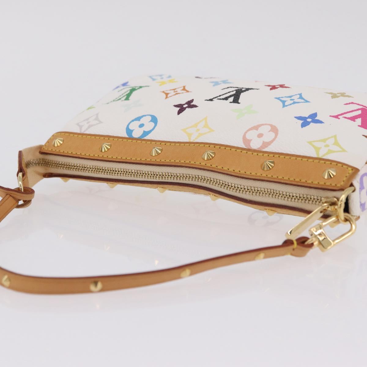 LOUIS VUITTON Multicolor Pochette Accessoires Pouch White M92649 Auth 209732SAV