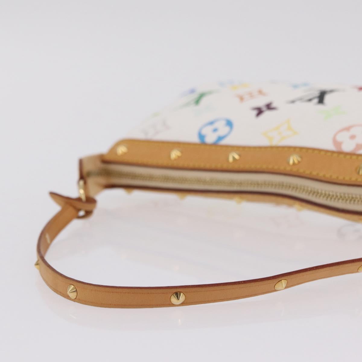 LOUIS VUITTON Multicolor Pochette Accessoires Pouch White M92649 Auth 209732SAV