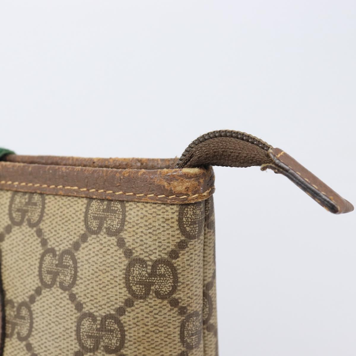GUCCI GG Supreme Web Sherry Line Tote Bag PVC Beige 002 983 0163 Auth 209738
