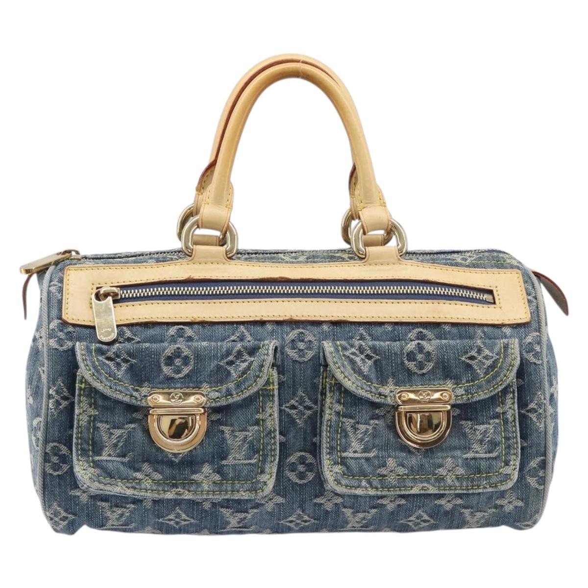 LOUIS VUITTON Monogram Denim Neo Speedy Hand Bag Blue M95019 LV Auth 209750A