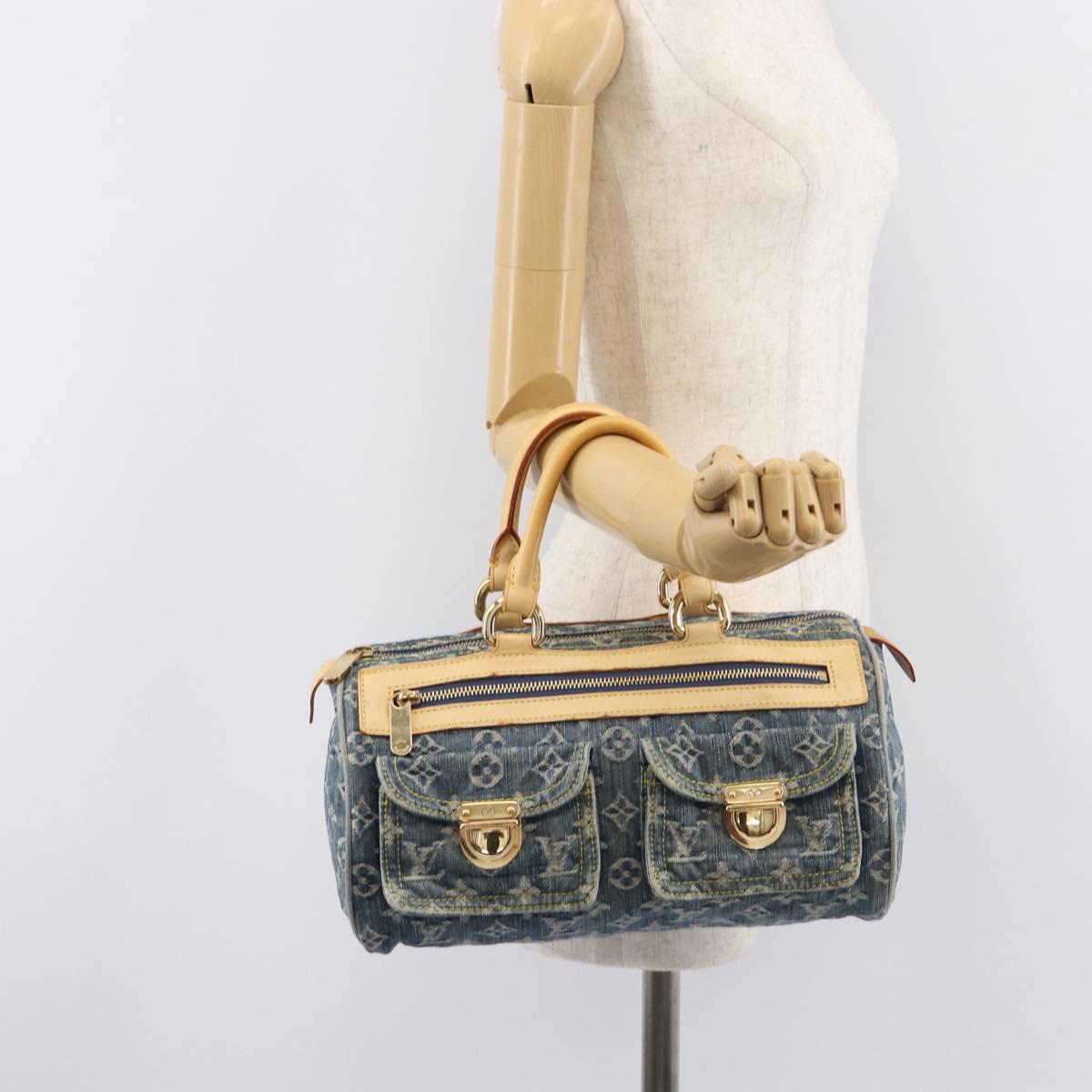 LOUIS VUITTON Monogram Denim Neo Speedy Hand Bag Blue M95019 LV Auth 209750A