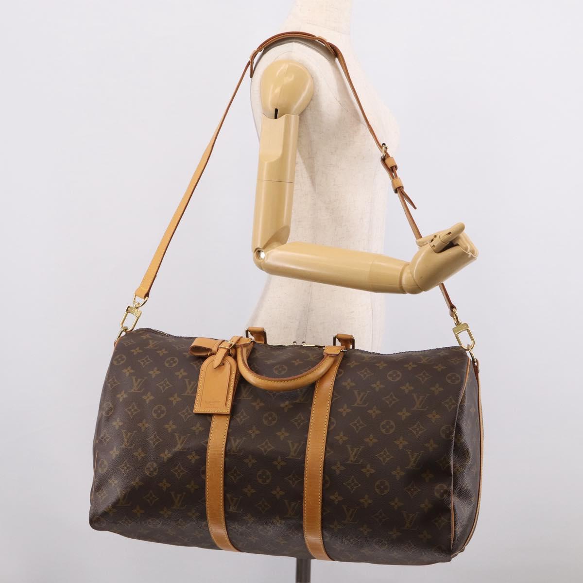 LOUIS VUITTON Monogram Keepall Bandouliere 50 Boston Bag M41416 LV Auth 209760A