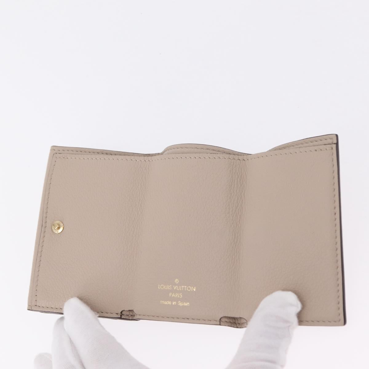 LOUIS VUITTON Portefeuille Rock Mini Trifold Wallet Leather Beige Auth 209777A