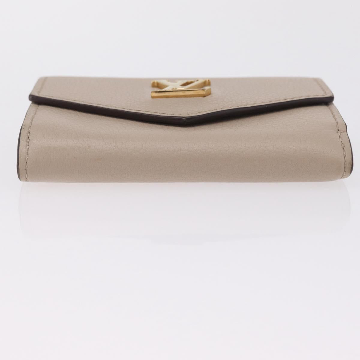 LOUIS VUITTON Portefeuille Rock Mini Trifold Wallet Leather Beige Auth 209777A