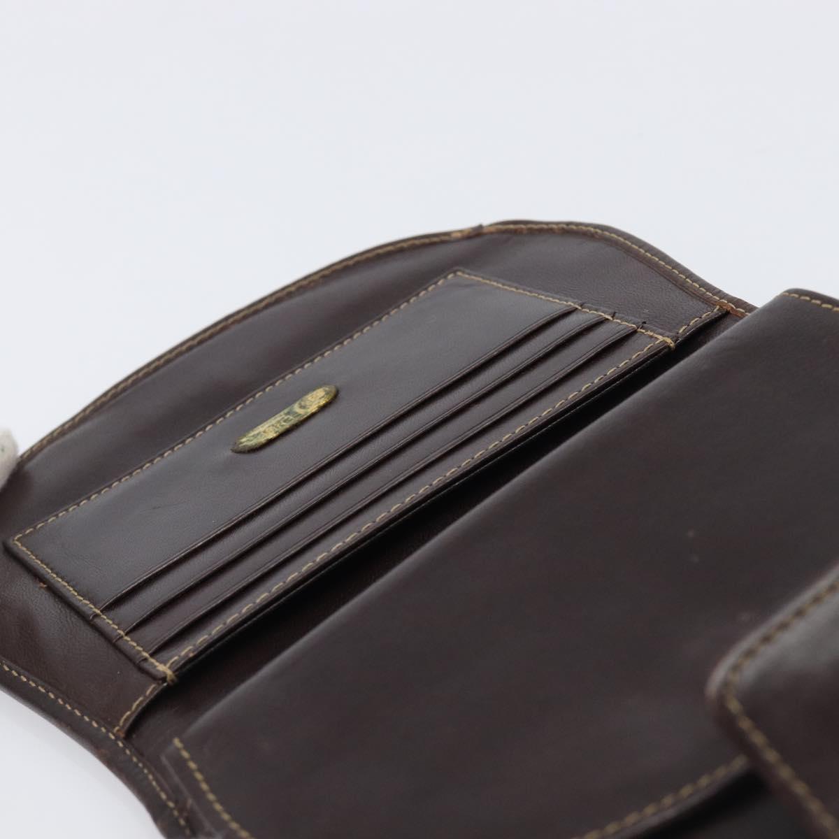FENDI Zucca Canvas Wallet Brown Auth 209784A