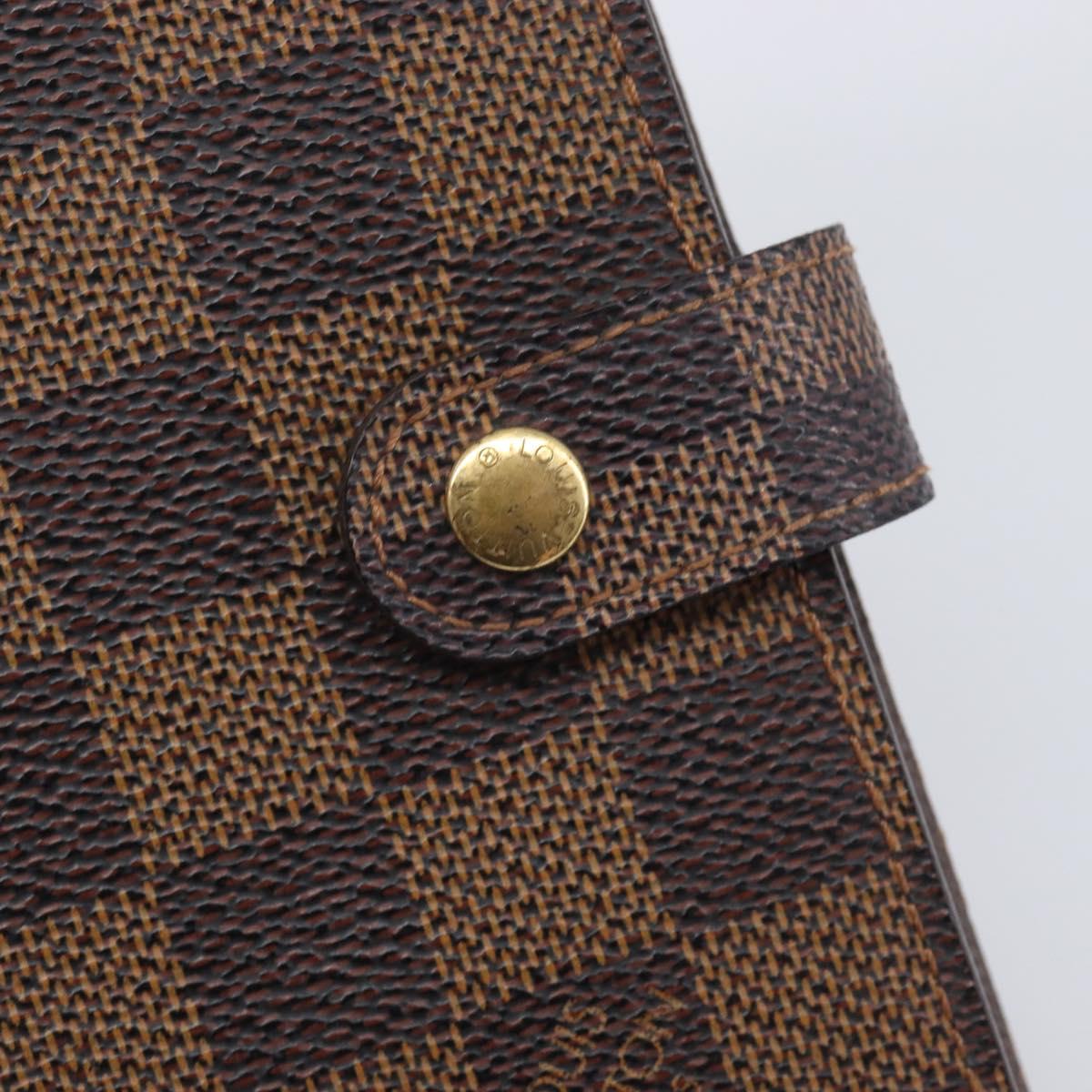 LOUIS VUITTON Damier Ebene Agenda PM Day Planner Cover R20029 LV Auth 209789