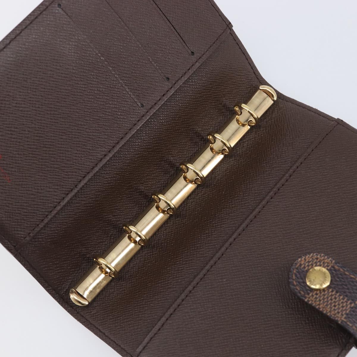 LOUIS VUITTON Damier Ebene Agenda PM Day Planner Cover R20029 LV Auth 209789