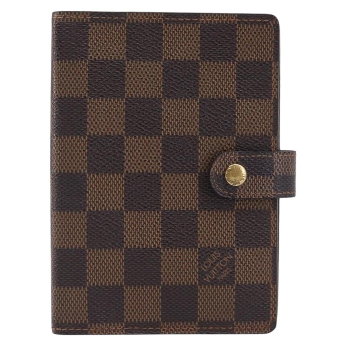 LOUIS VUITTON Damier Ebene Agenda PM Day Planner Cover R20029 LV Auth 209789