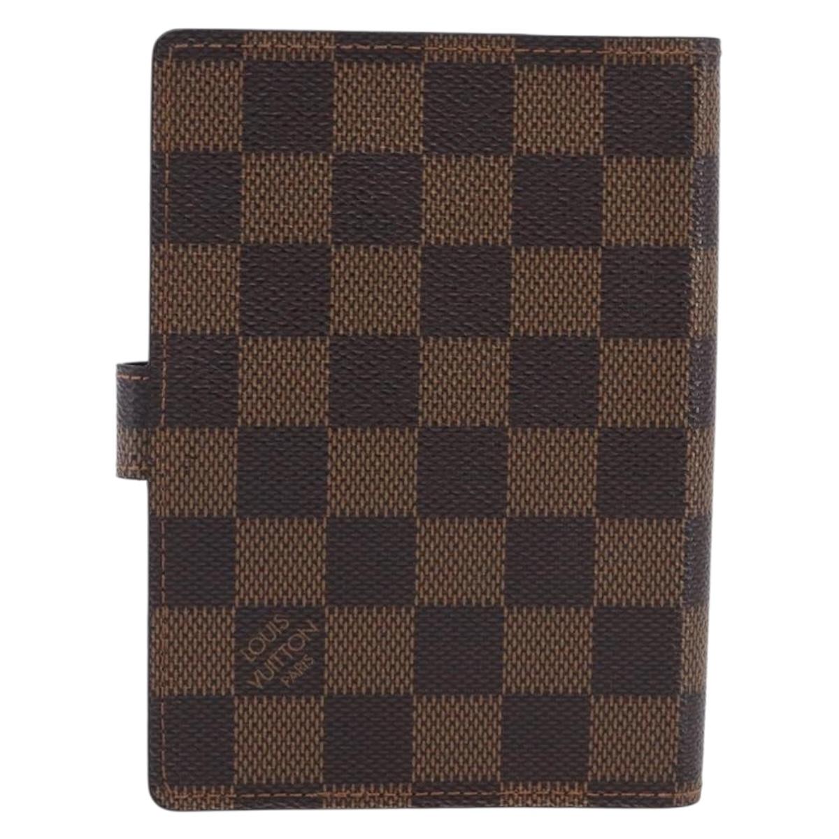 LOUIS VUITTON Damier Ebene Agenda PM Day Planner Cover R20029 LV Auth 209789